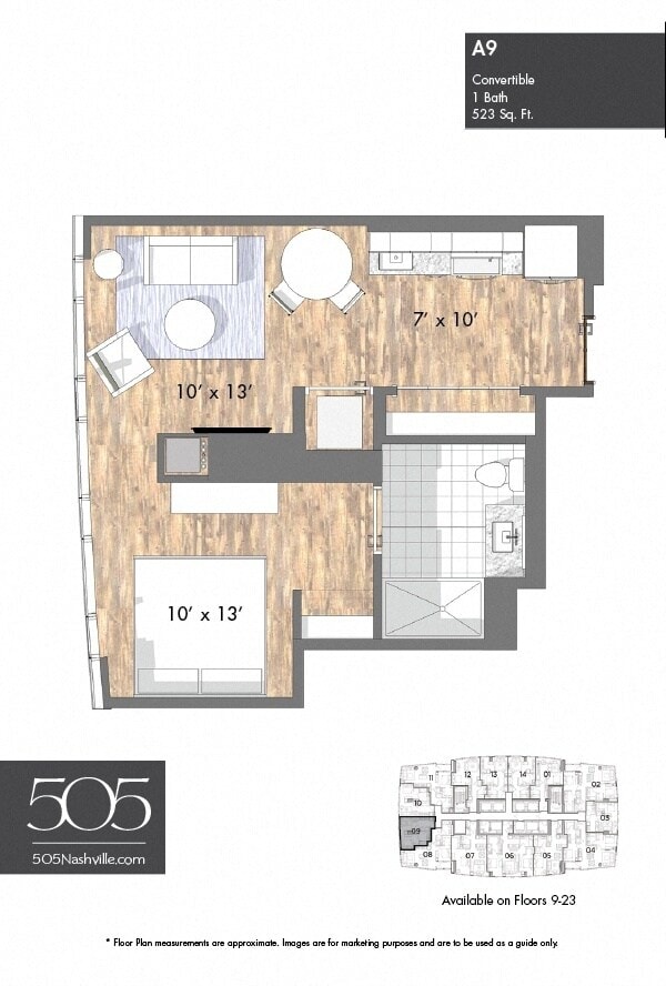 505 Studio Stack 09 & 10 floor plan