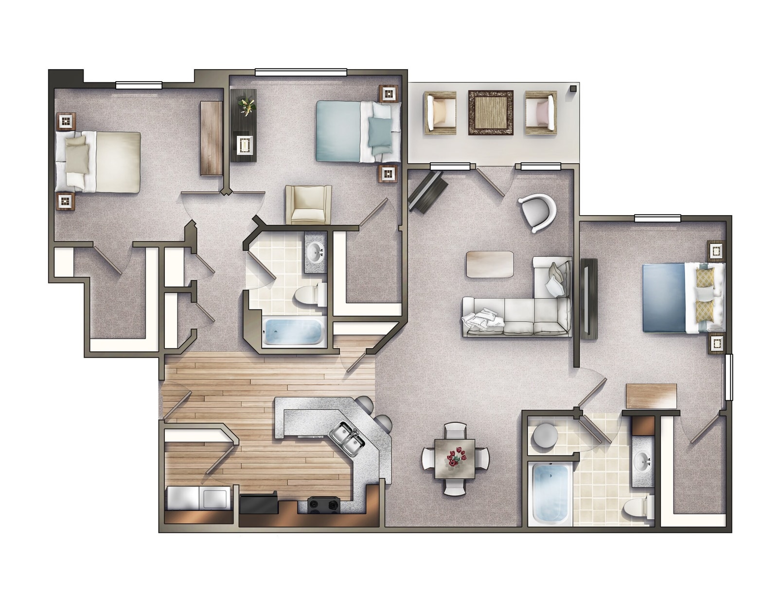 3 Bedroom Craftsman Select floor plan