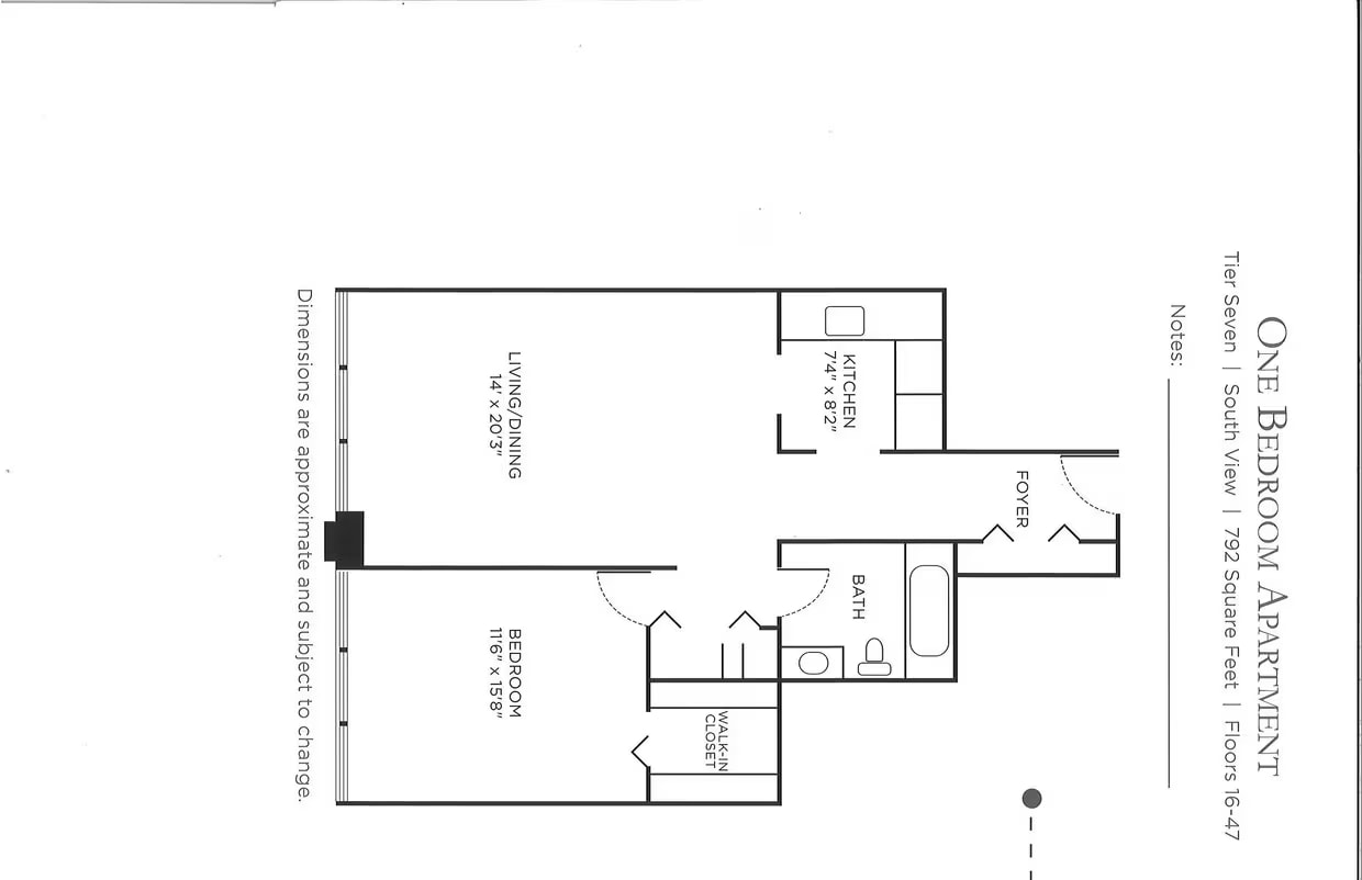 1 Bedroom  floor plan