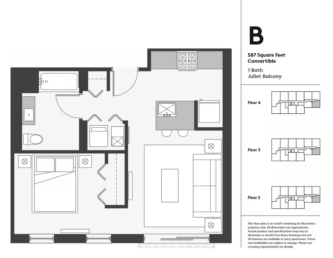 Convertible floor plan