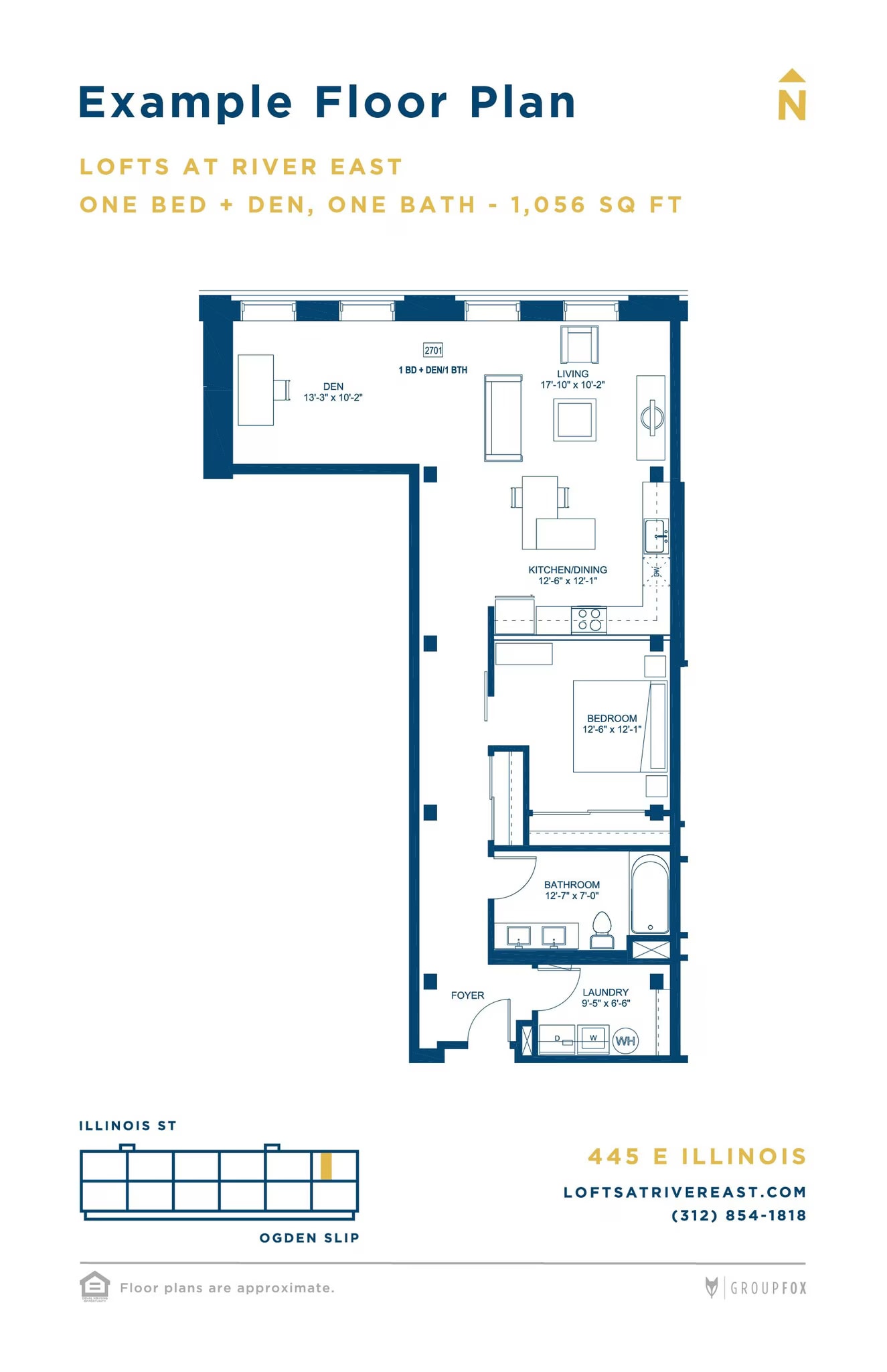 1 Bedroom Plus Den floor plan
