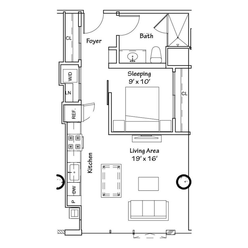(V05) Jr. One Bedroom floor plan