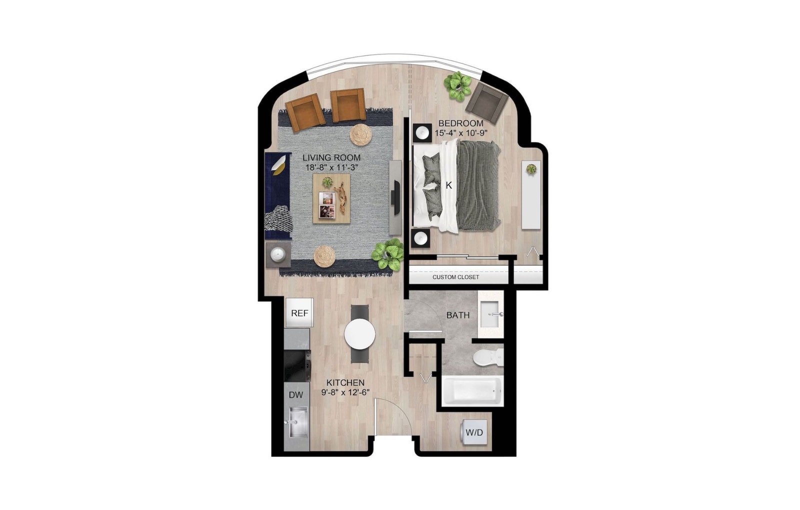 1 BR Junior Classic floor plan