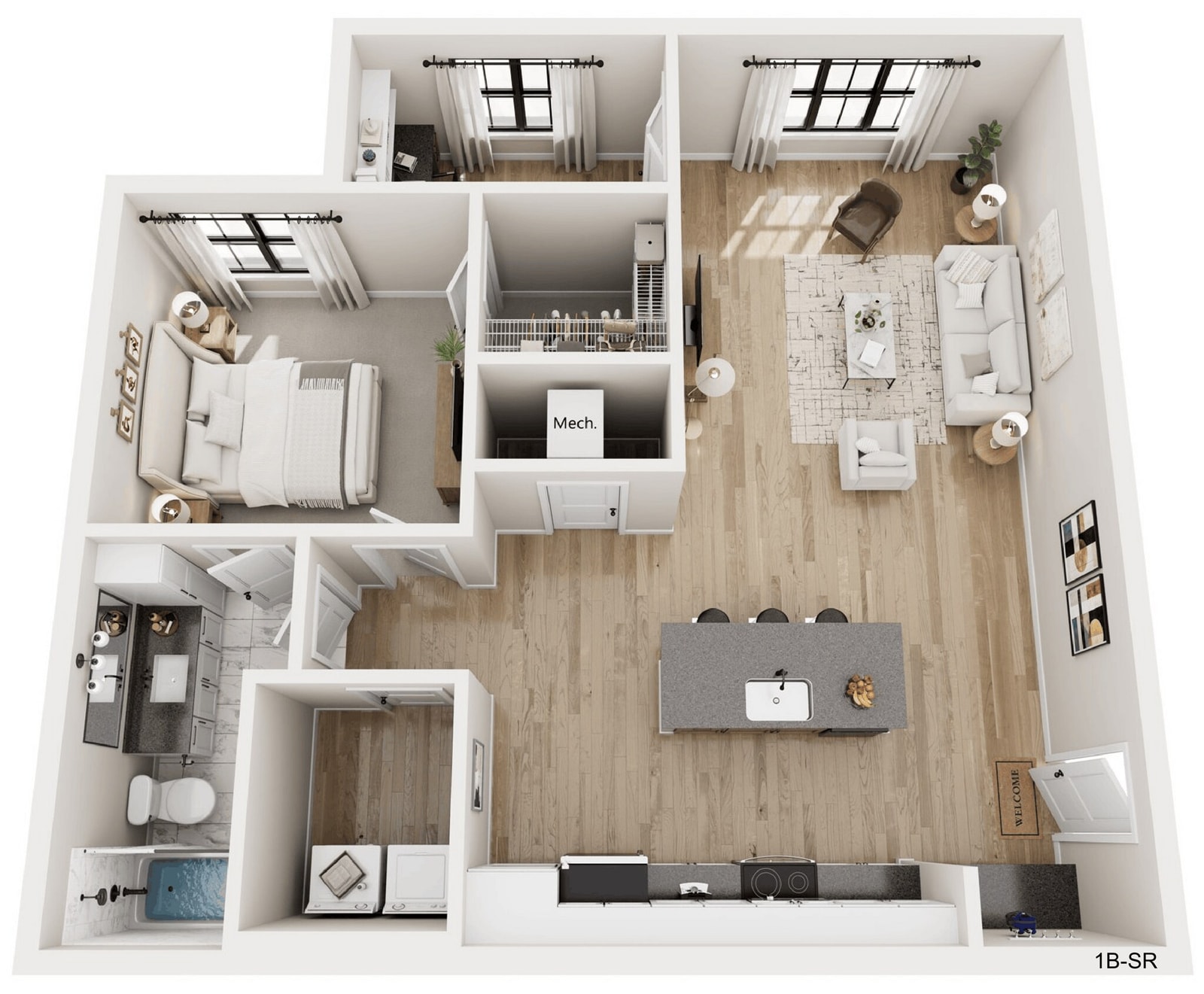 1B-SR floor plan