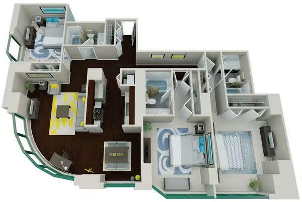 Three Bedroom floor plan
