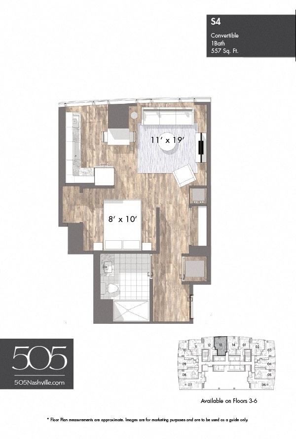 505 Studio Stack 13 & 14 floor plan
