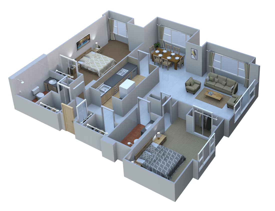 Two Bedroom/Two Bath floor plan