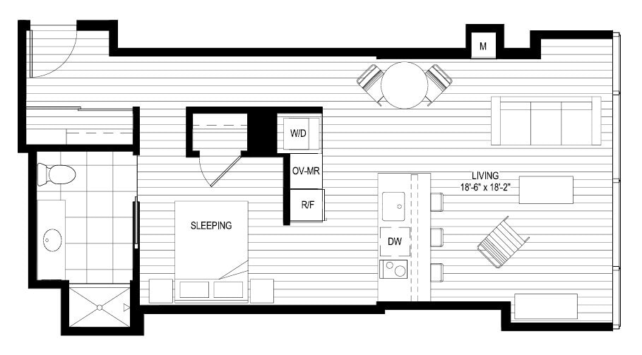 Junior 1 Bedroom floor plan