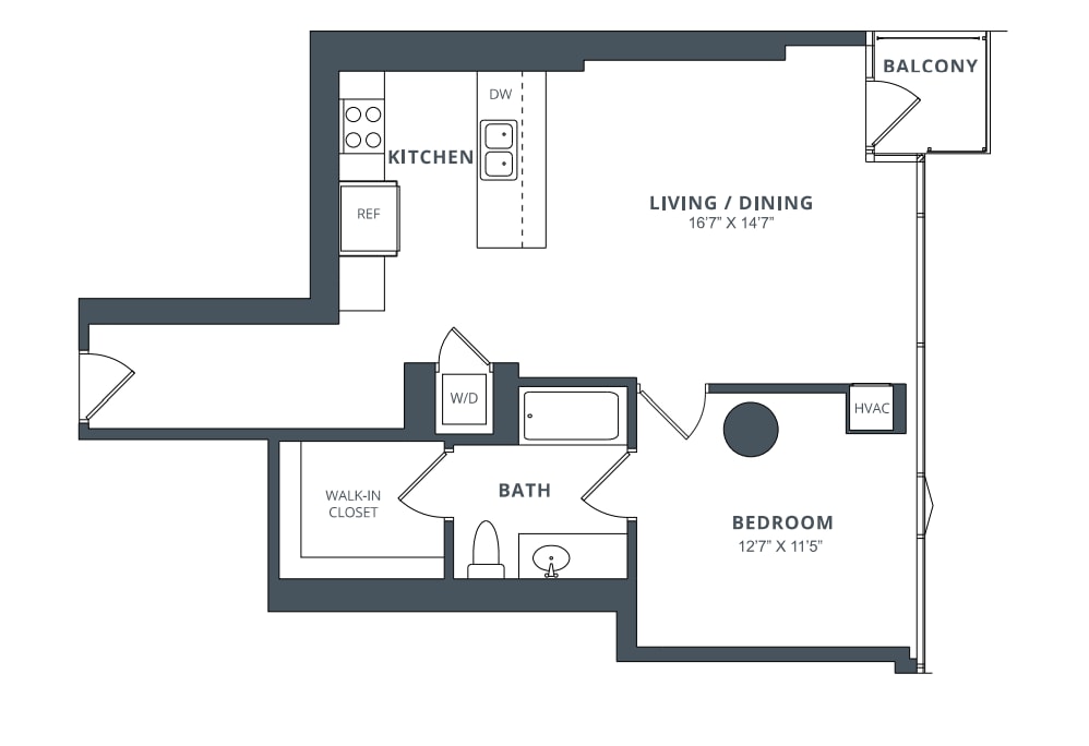1 Bed/1 Bath-A5 floor plan