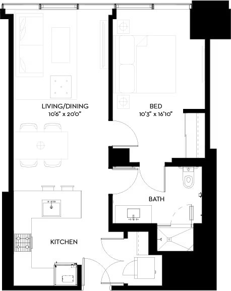 1-B floor plan