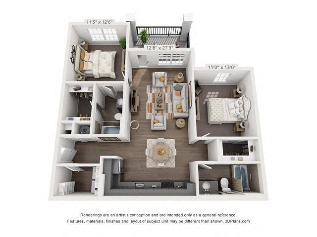Crockett (2 Bed) floor plan