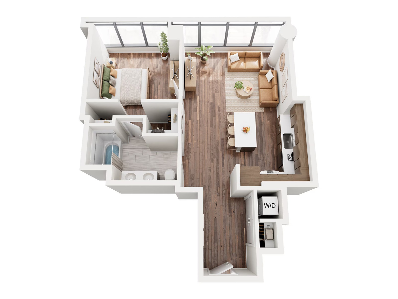 1Dr floor plan