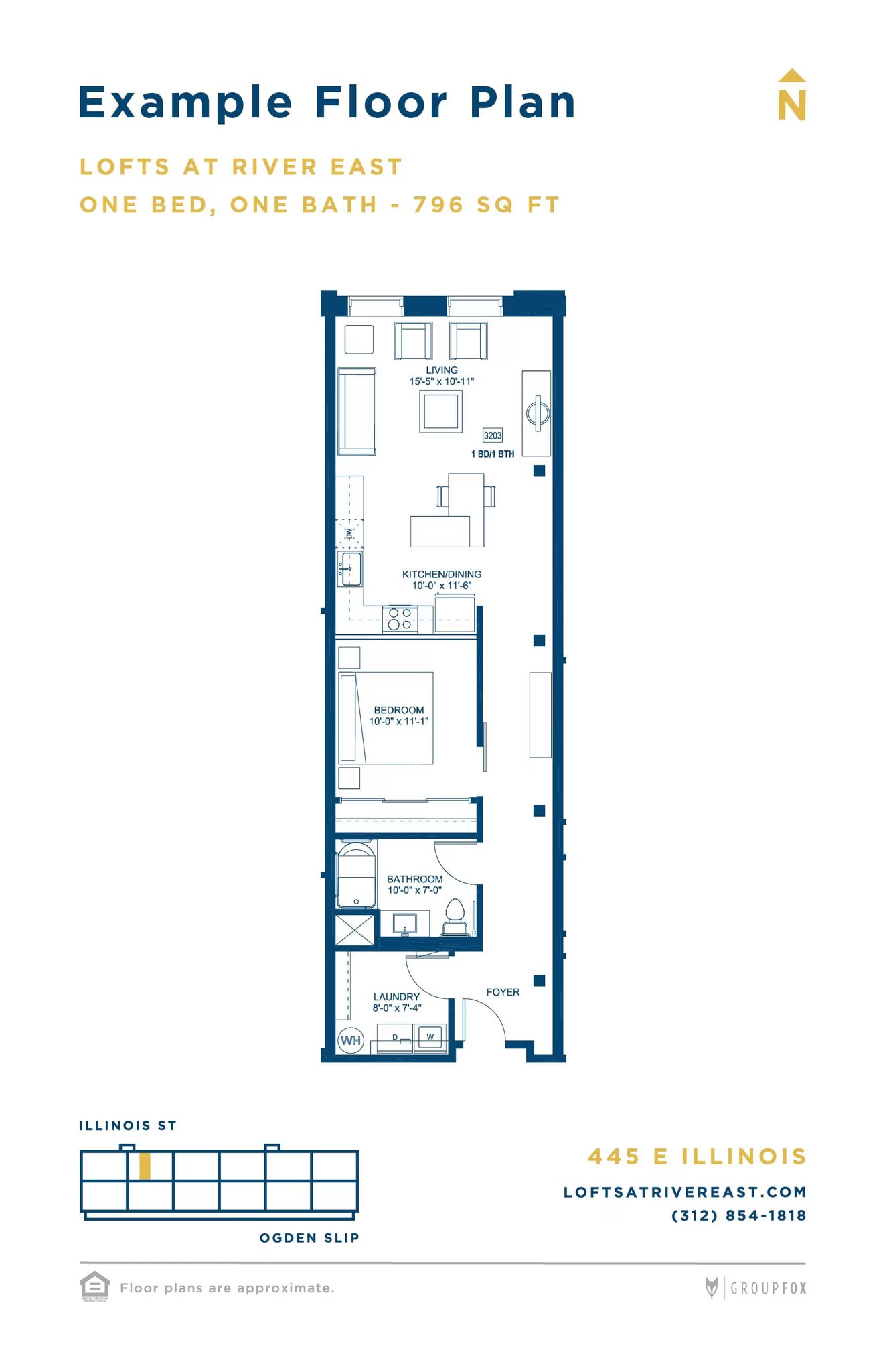 1 Bedroom floor plan
