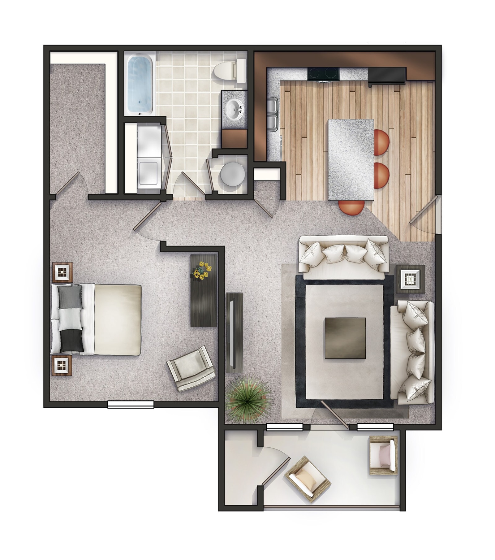 1 Bedroom Premier floor plan