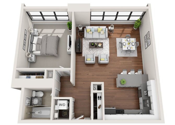 Tier 7/13 (1BR/1BA) floor plan
