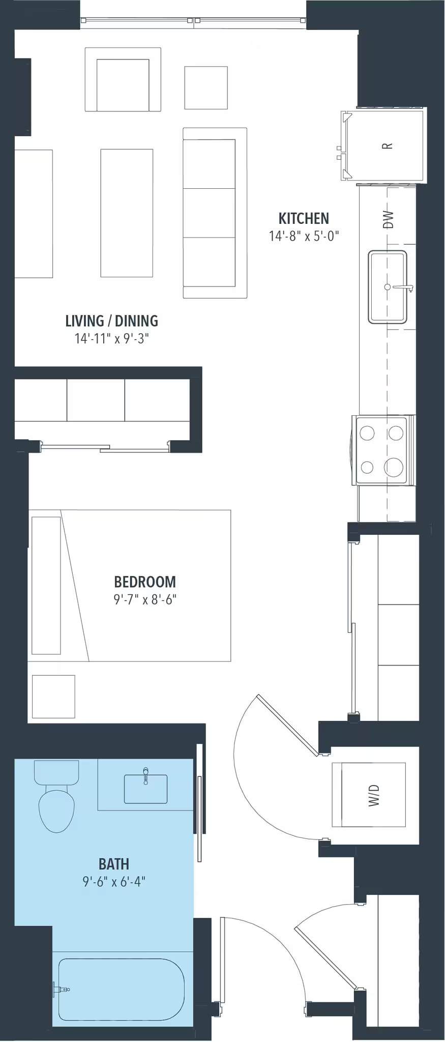 Studio-e10b floor plan