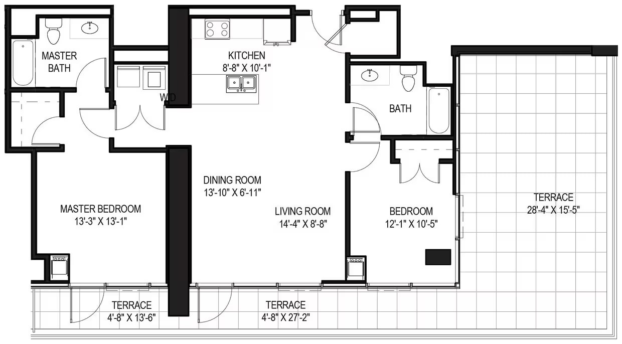 2 Bed/2 Bath Penthouse-3304 floor plan
