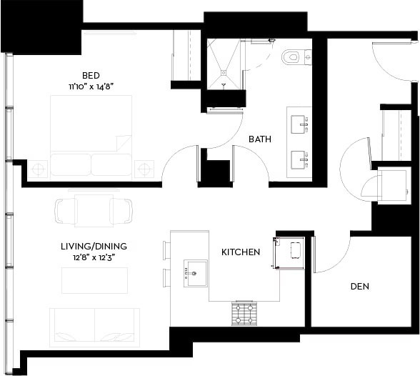 1-D floor plan