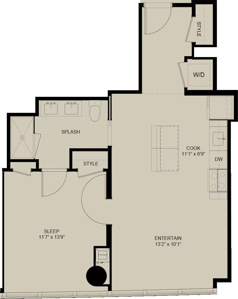 1B floor plan