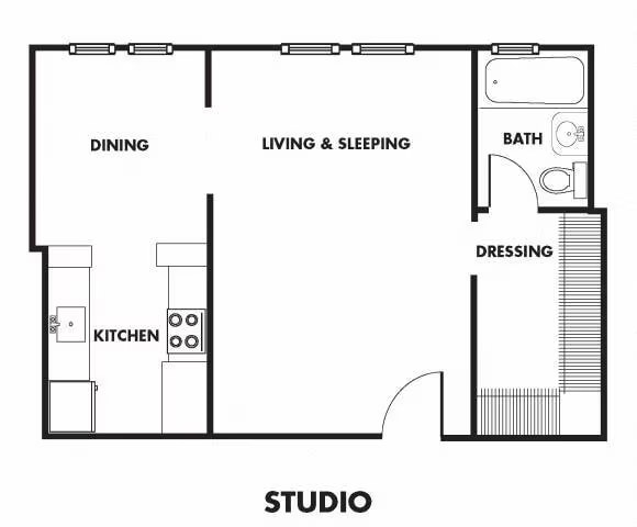 Studio | 1 Bath - SA floor plan