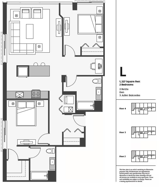 Two Bedroom, Two Bath floor plan