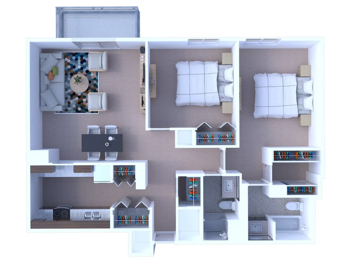 2 Bedrooms Floor Plan B2 floor plan