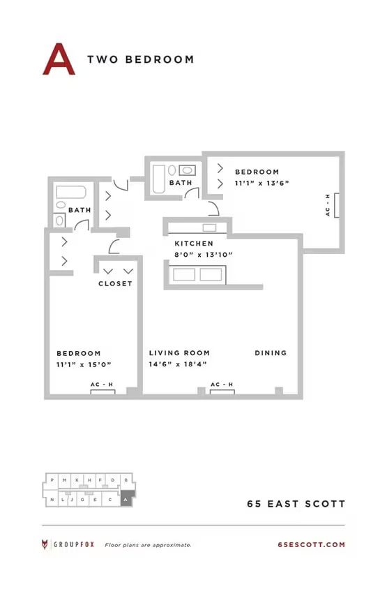 Two Bedroom floor plan