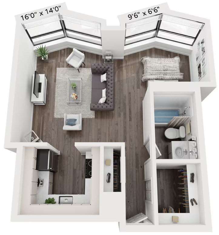 V floor plan