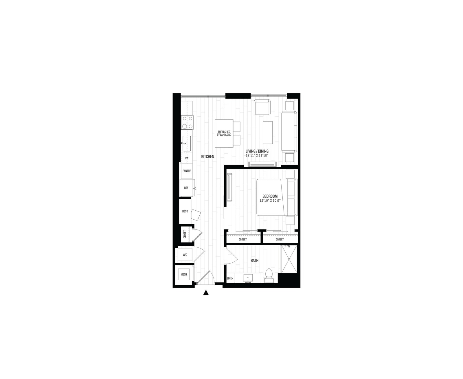 1 Bed/1 Bath-A6 floor plan