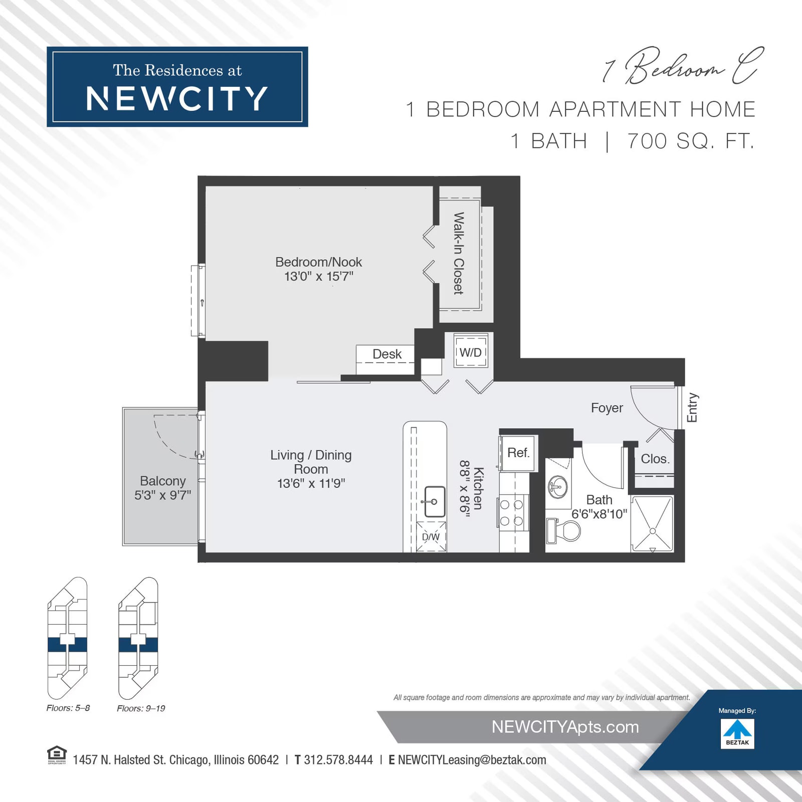 One Bedroom C floor plan
