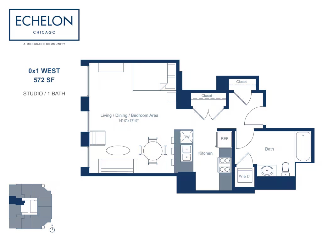 0x1 West floor plan